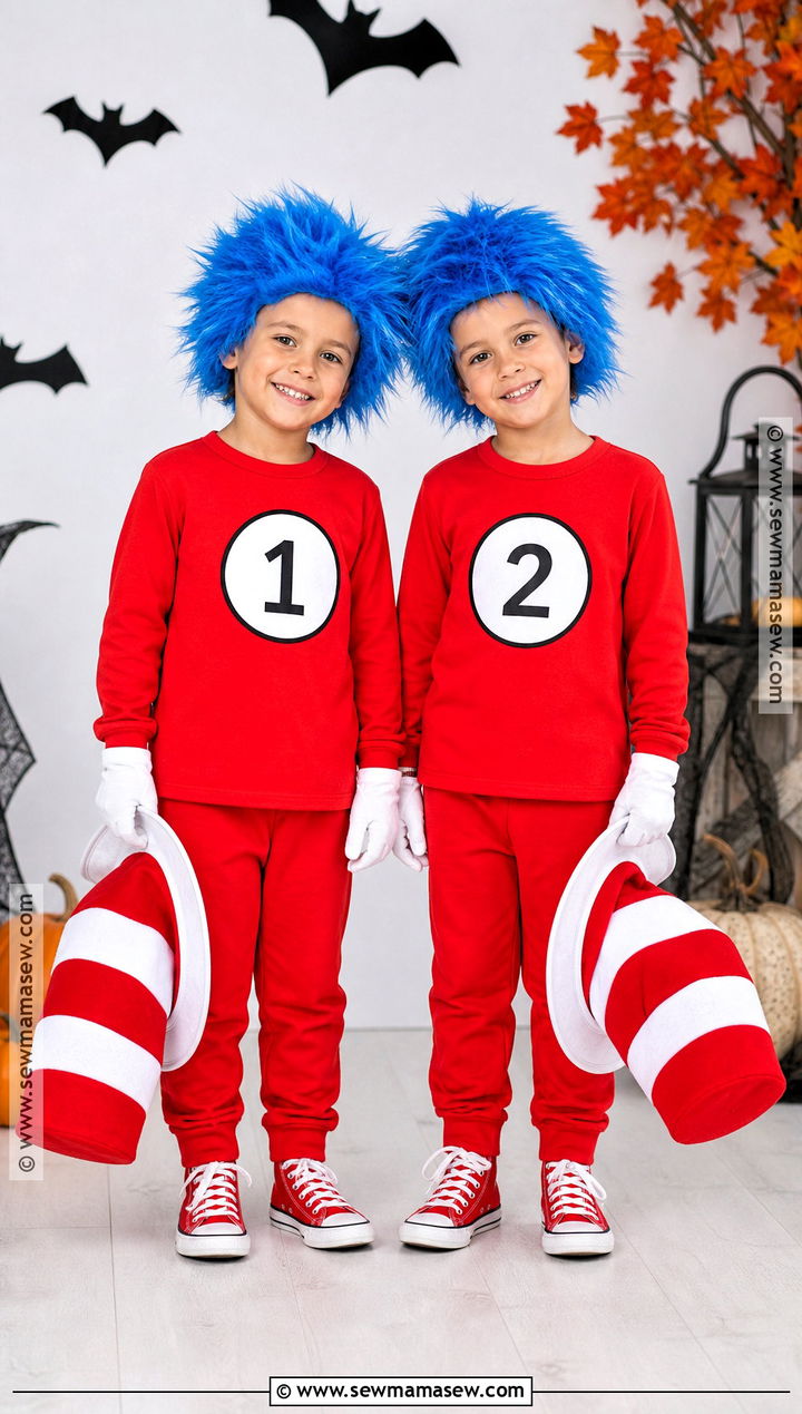 Thing 1 And Thing 2 Twin Costume - 30 twins halloween costumes