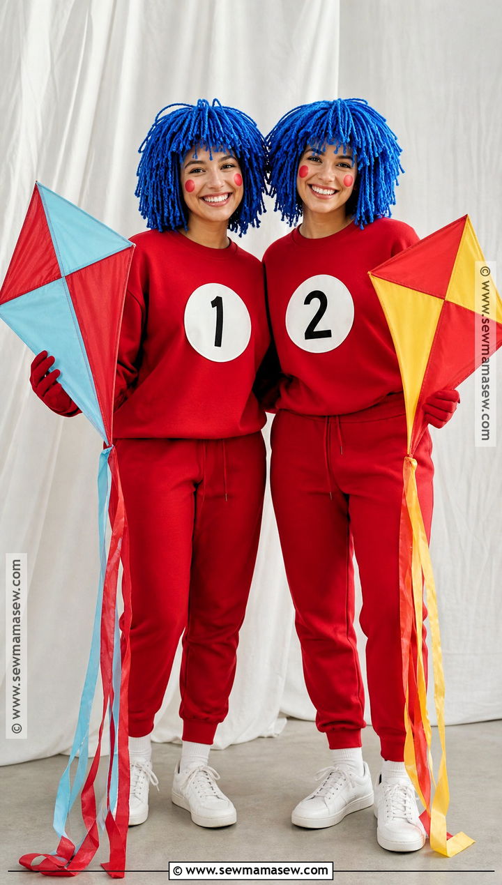 Thing One And Thing Two Duo Costume - 30 dr seuss characters dress up ideas