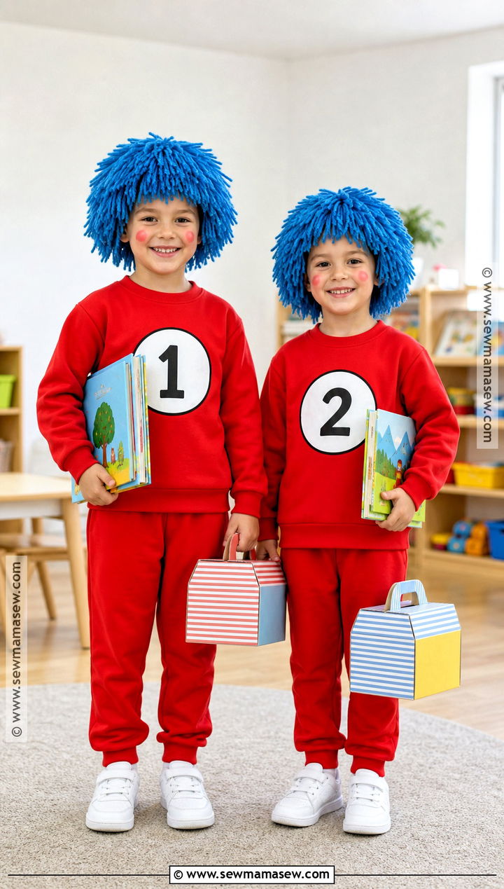 Thing One Costume With Blue Hair - 45 world book day costumes