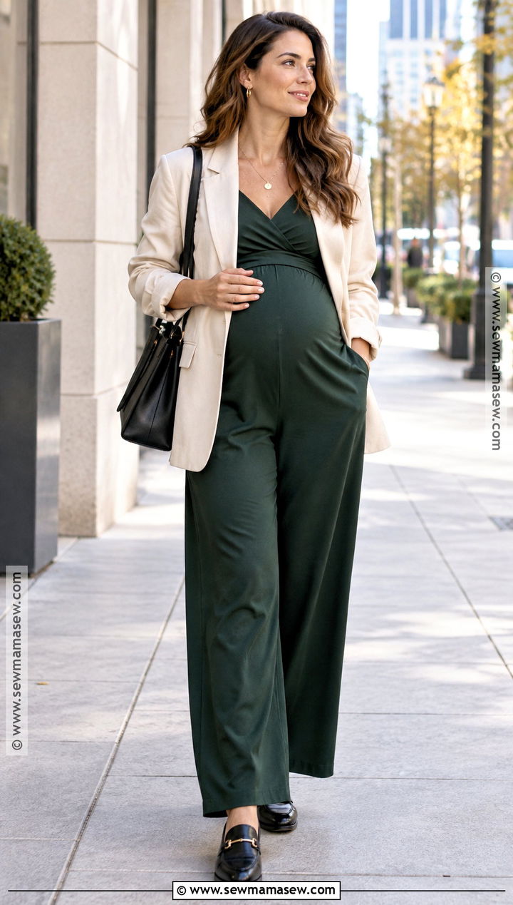 Third Trimester Maternity Jumpsuit And Blazer Outfit - 15 fall maternity outfits third trimester