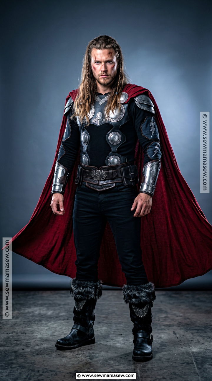 Thor Costume With Silver Armor And Red Cape - 30 super hero costume ideas