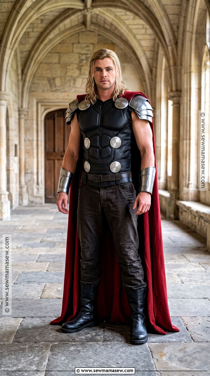 Thor Costume With Silver Armor And Red Cape - 30 superhero costume ideas