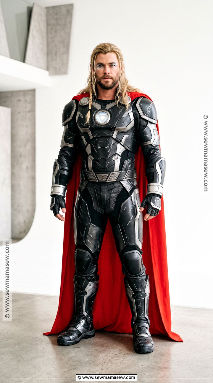 Thor Costume With Silver Armor And Red Cape - 30 avengers costumes