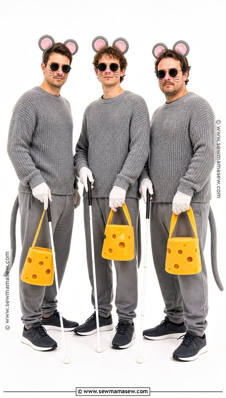 Three Blind Mice Trio Costume - 30 Trio Halloween Costumes for Men