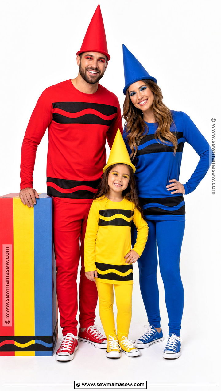 Three Crayons Family Costume - 35 halloween family costumes for 3