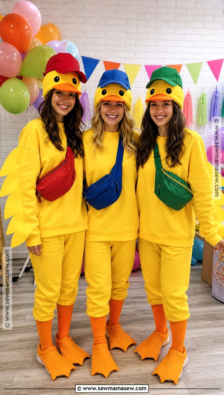 Three Ducklings Group Costume - 35 duck costume ideas