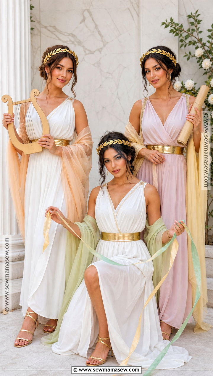 Three Greek Muses Trio Costume - 35 Trio Outfits Halloween