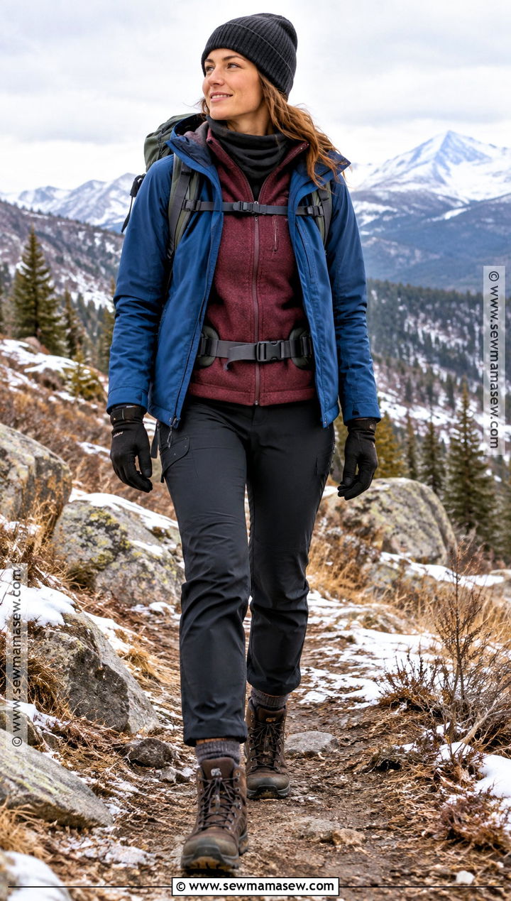 Three Layer Cold Weather Fall Hiking Outfit - 20 Hiking Outfit Fall Mountain Ideas