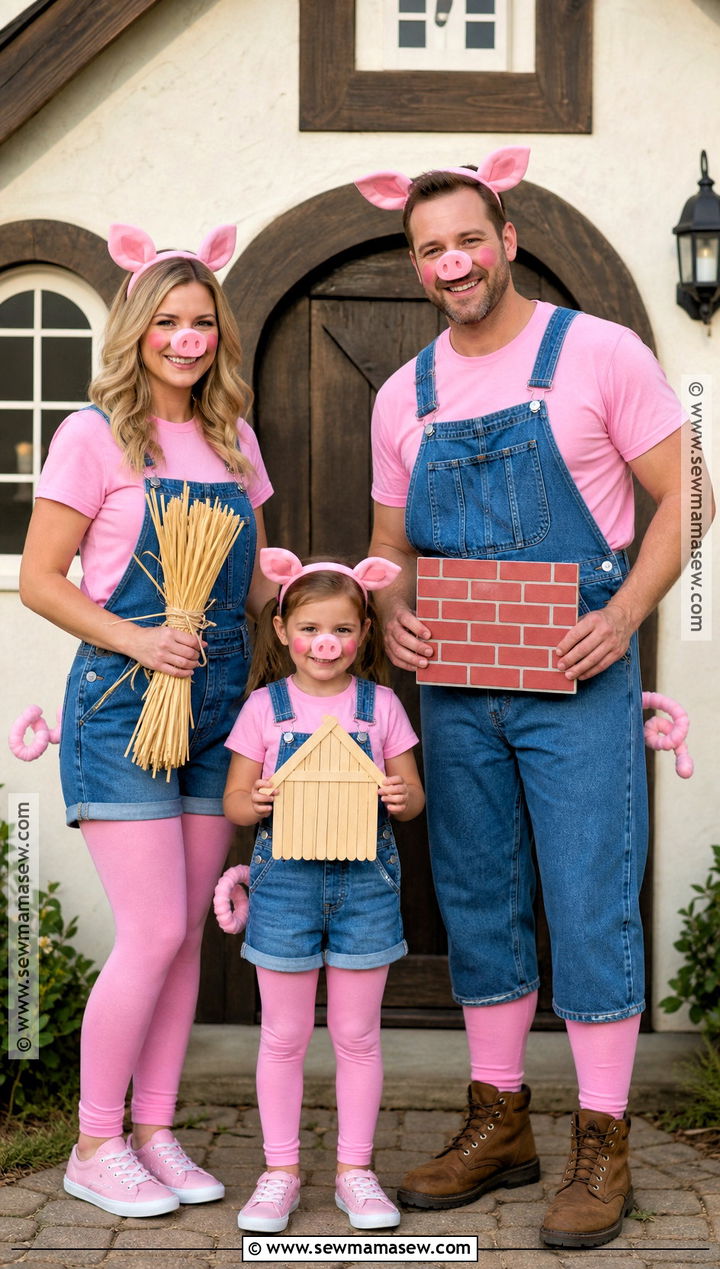 Three Little Pigs Costume - 30 cute family halloween costumes for 3
