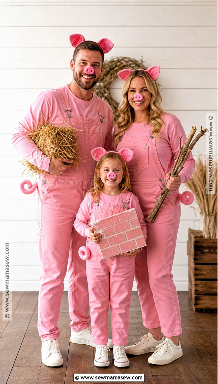 Three Little Pigs Family Costume - 30 3 Family Halloween Costumes