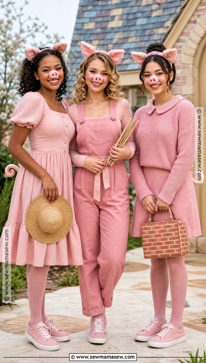 Three Little Pigs Trio Costume - 35 Trio Halloween Costumes for Women