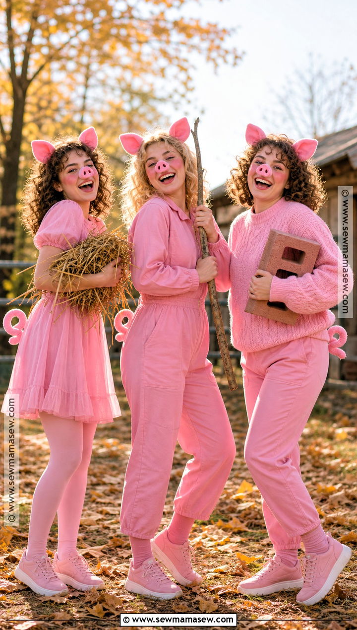 Three Little Pigs Trio Costume - 40 3 people halloween costumes