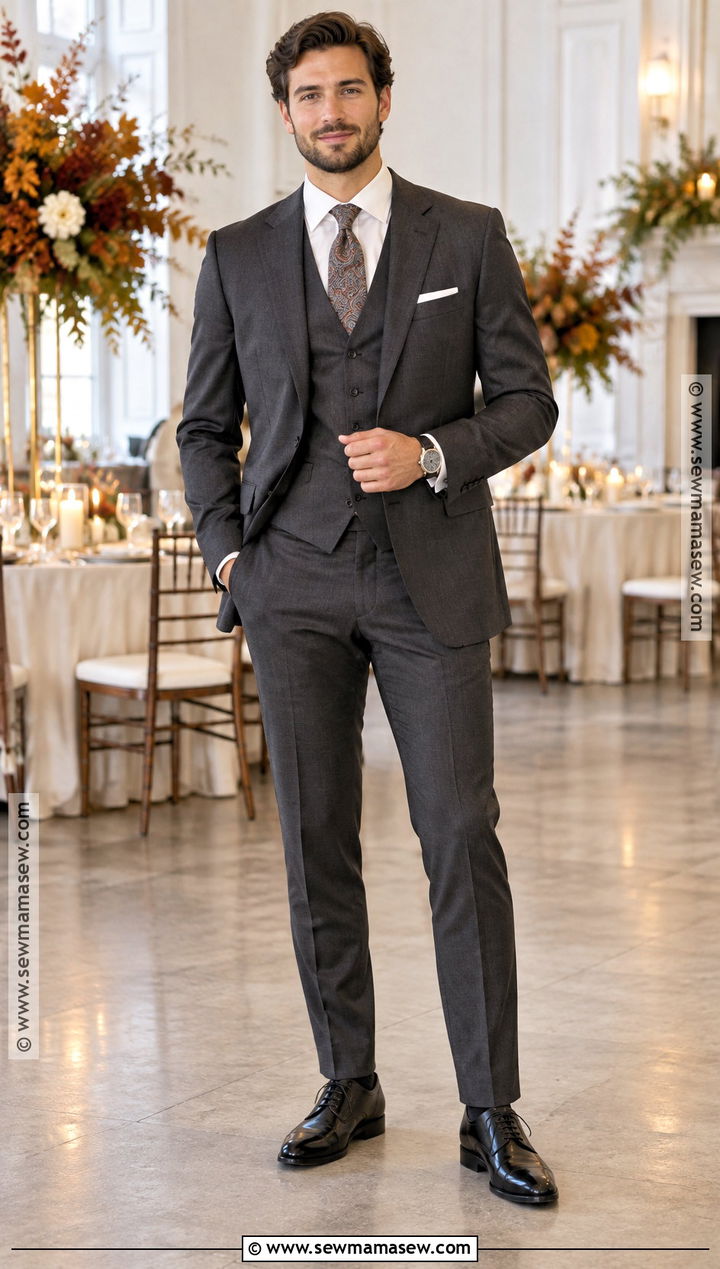 Three Piece Suit October Wedding Guest Outfit - 15 October Wedding Guest Outfits for Men