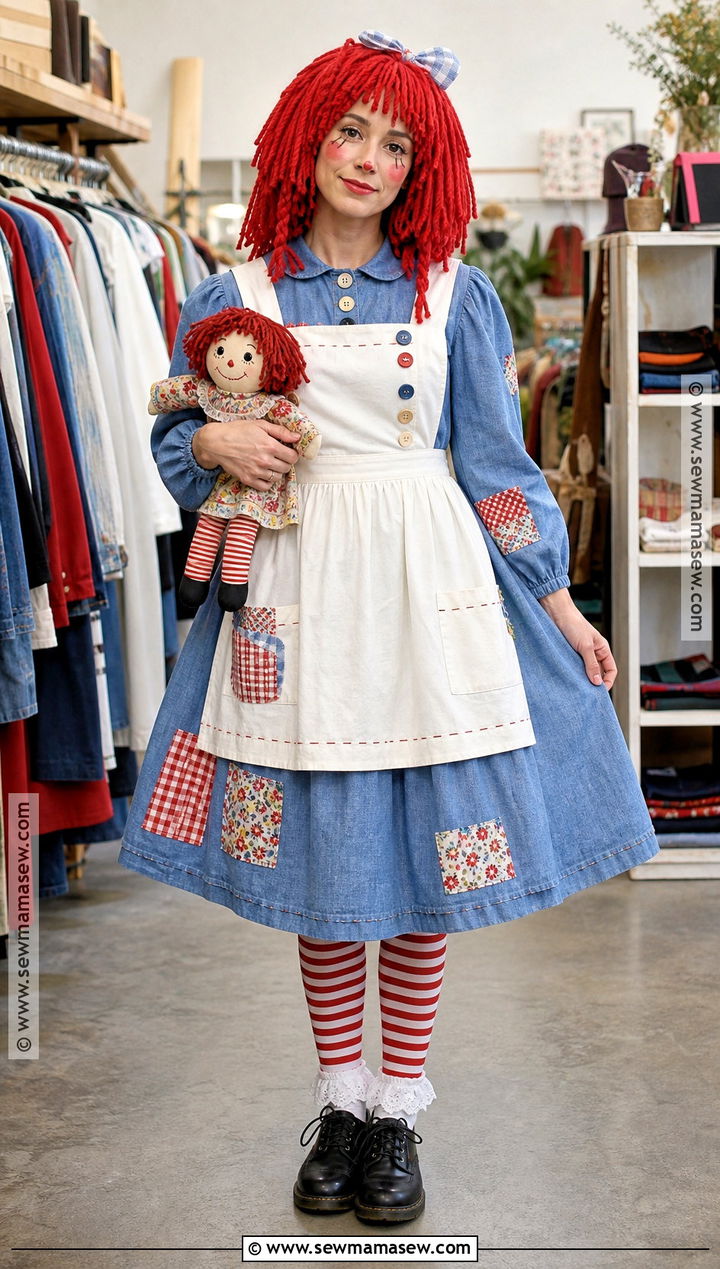 Thrift Store Raggedy Ann Costume With Patchwork Dress - 30 raggedy ann costume ideas