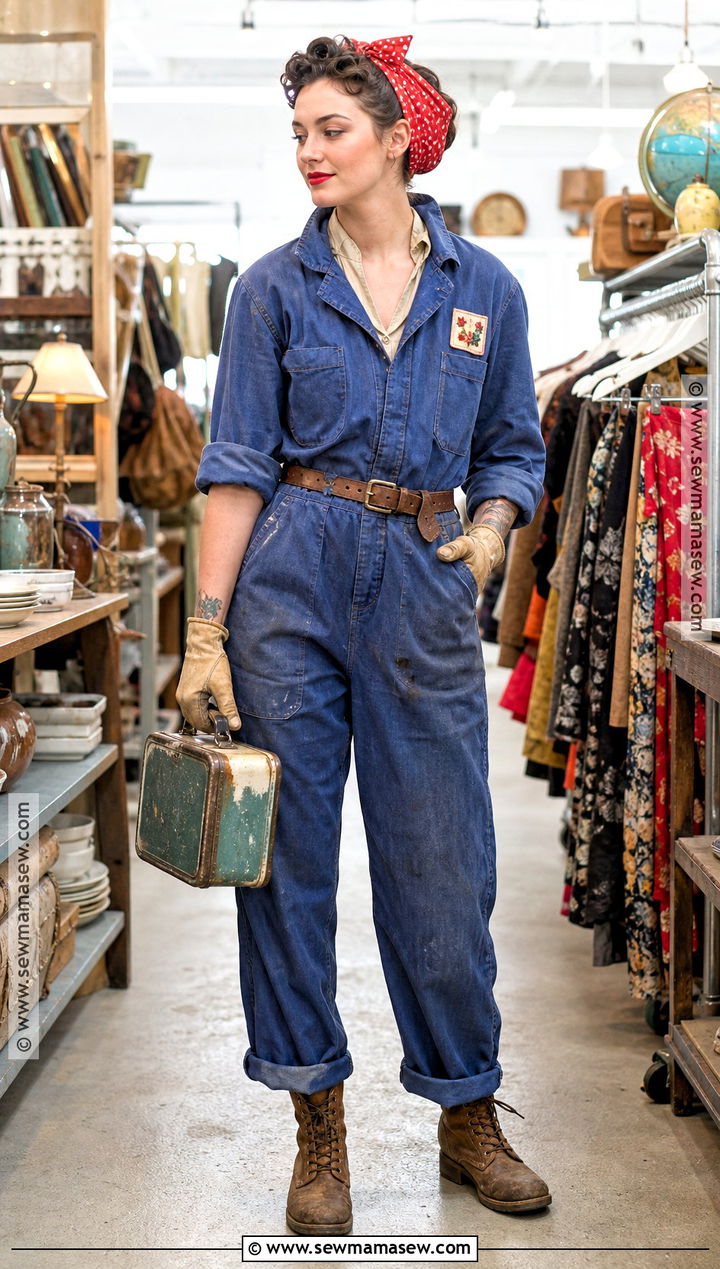 Thrift Store Rosie The Riveter Costume With Coveralls - 35 rosie the riveter costume ideas