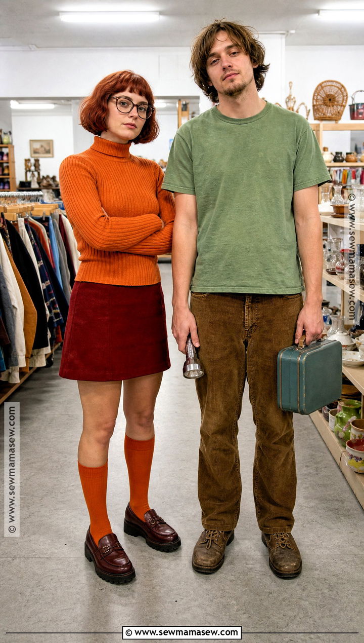 Thrift Store Velma and Shaggy Costume - 35 velma and shaggy costume ideas
