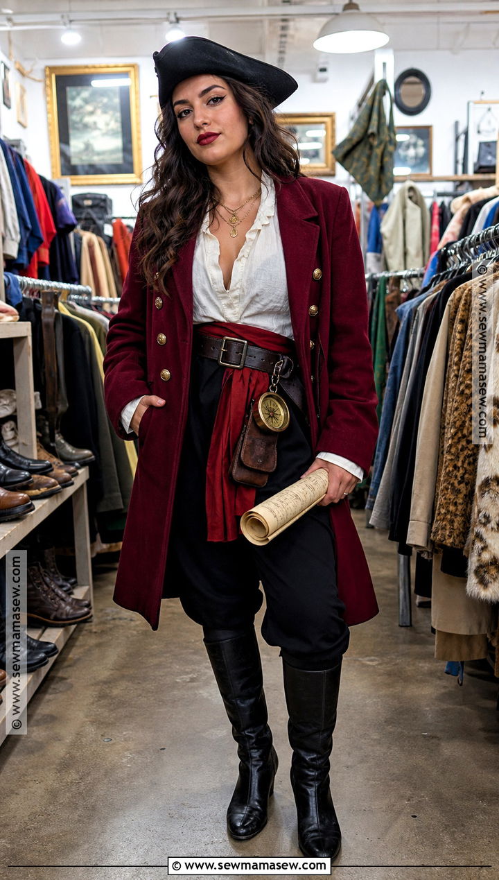 Thrifted Blazer Pirate Costume - 30 Simple Pirate Costume Ideas for Women