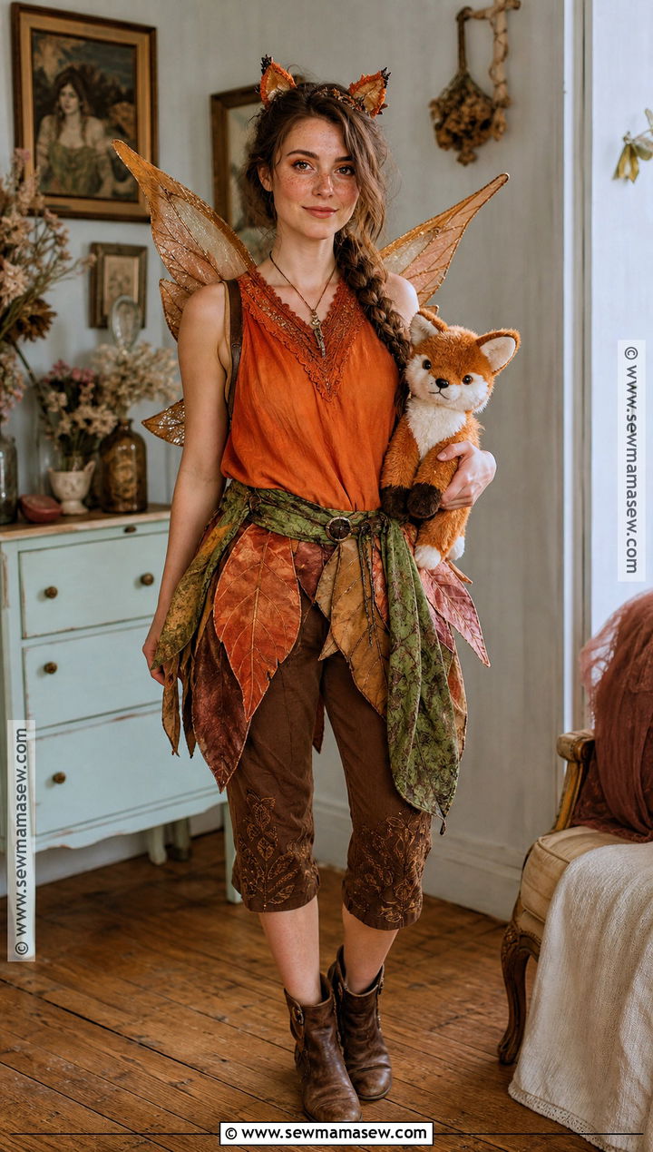 Thrifted Fawn Costume With Layered Fabrics - 30 fawn tinkerbell costume ideas