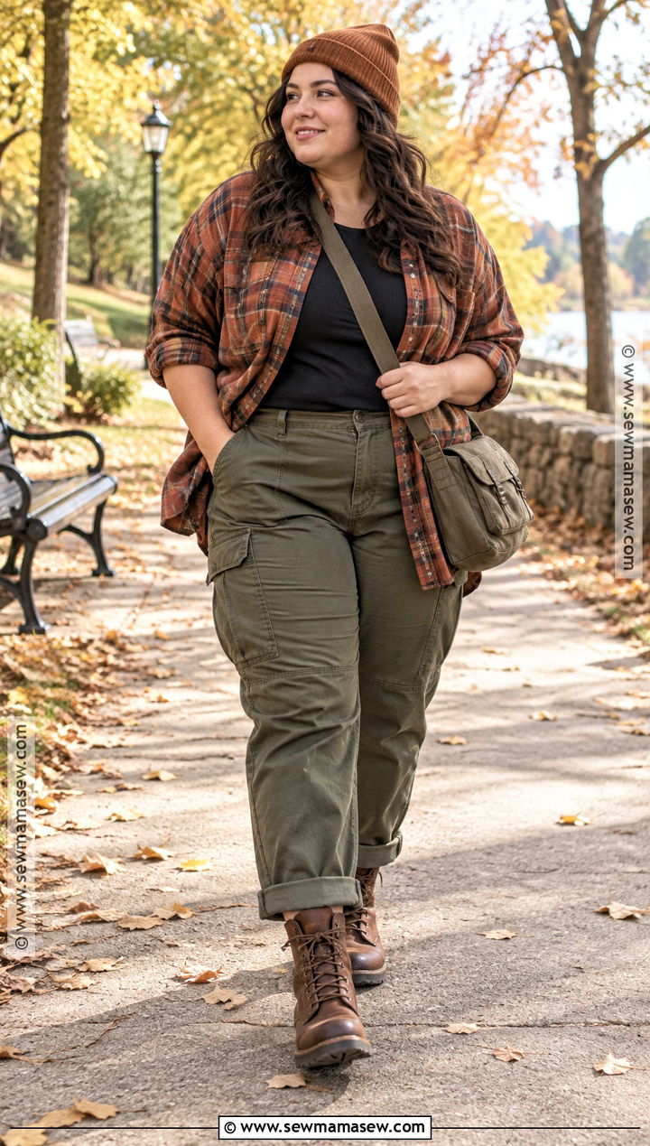 Thrifted Flannel Shirt and Utility Pants Outfit - 15 Thrifted Fall Fashion Ideas