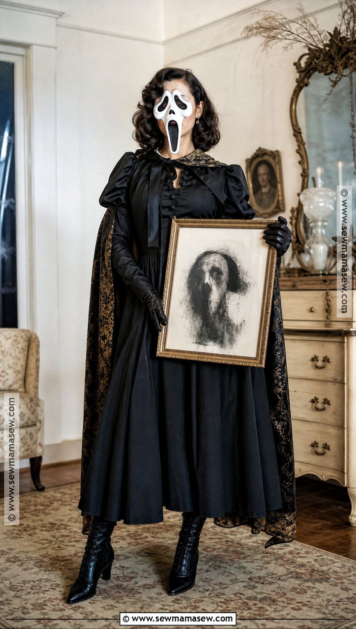 Thrifted Ghost Face Costume With Vintage Dress - 45 ghost face costume ideas for women