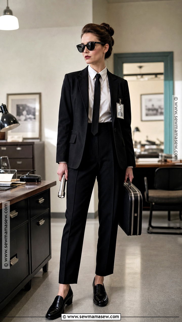 Thrifted MIB Costume With Vintage Suit - 30 Mib Costume Ideas for Women