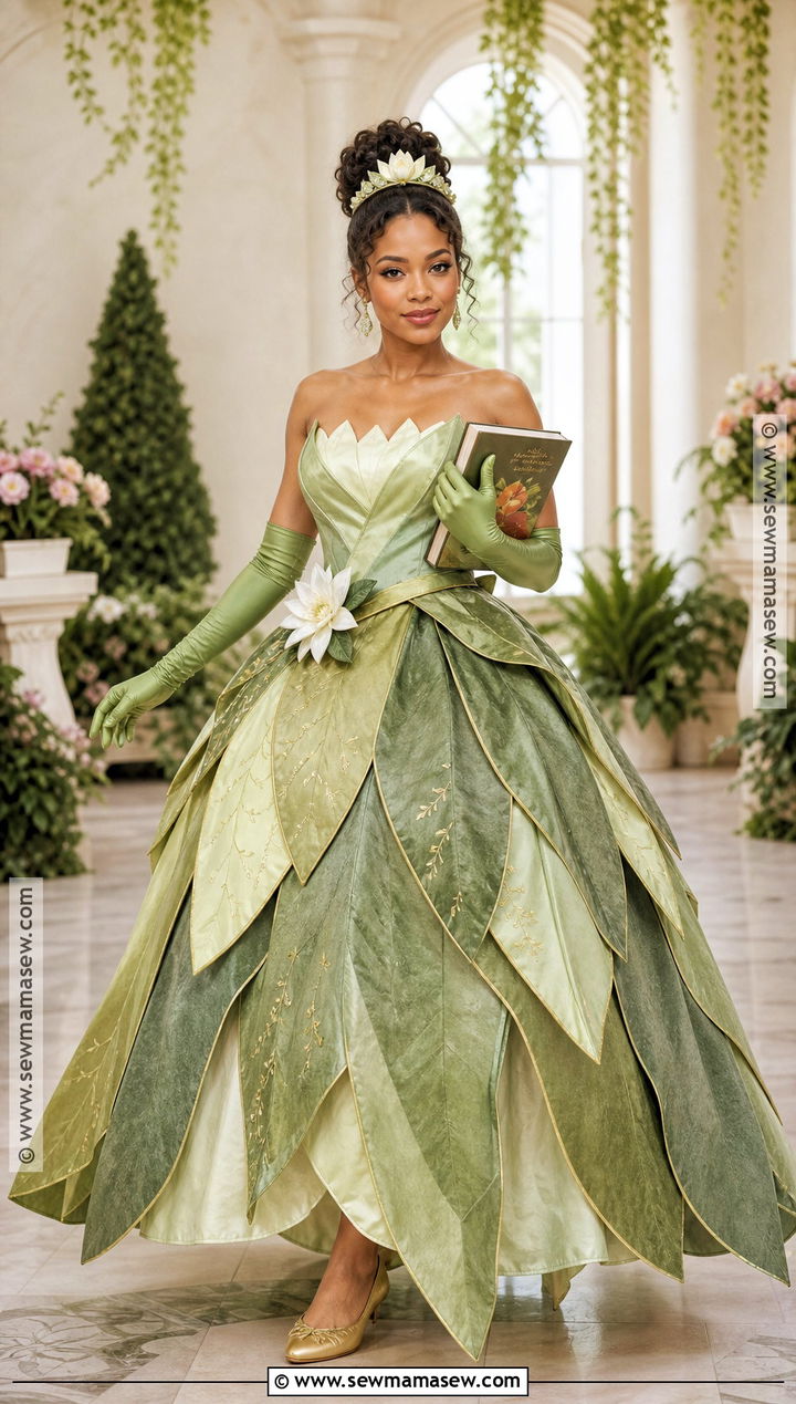 Tiana Green Ball Gown Cosplay - 35 Princess Cosplay Ideas