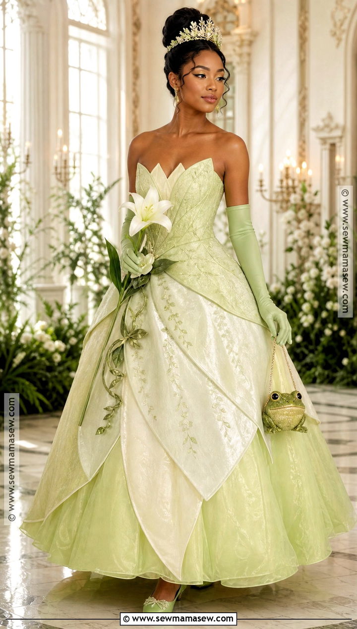 Tiana Green Lily Gown Cosplay - 30 disney princess cosplay ideas