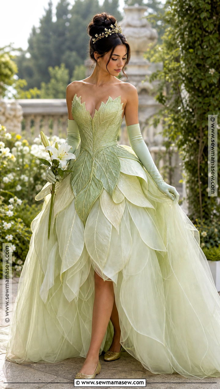 Tiana Green Lily Gown Costume - 45 disney princess costumes