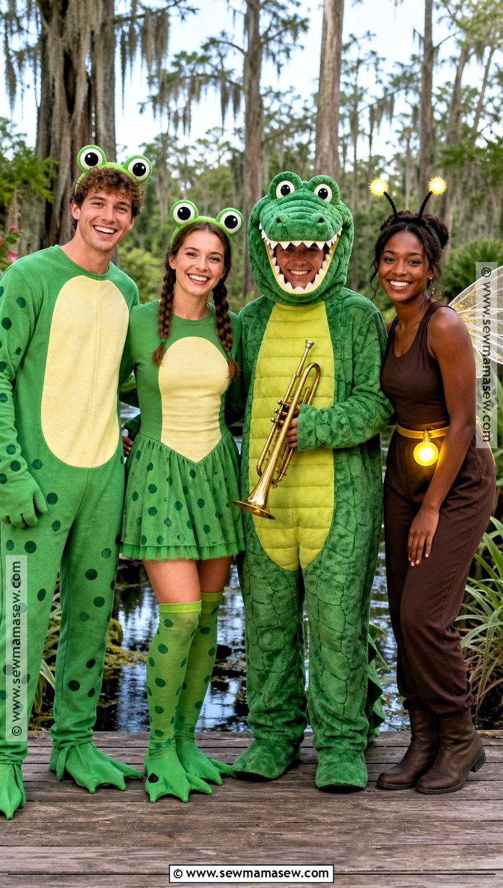 Tiana Naveen Louis And Ray Group Costume - 35 princess and the frog costume ideas