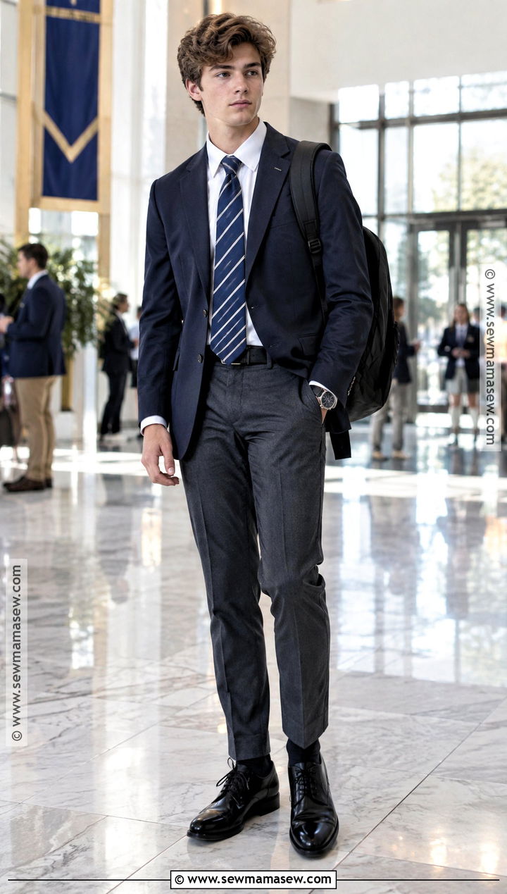 Tie And Tailored Pants Uniform Outfit - 25 Back To School Uniform Outfits