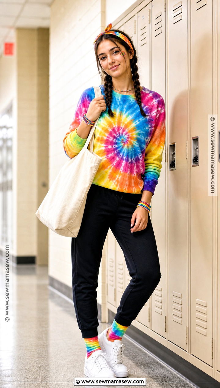 Tie Dye Day School Outfit - 30 school dress up day ideas