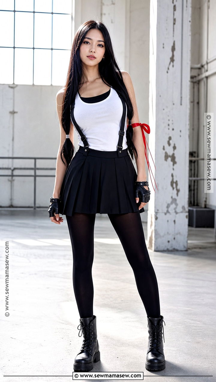 Tifa Lockhart Costume With Black Skirt - 30 long black hair costume ideas
