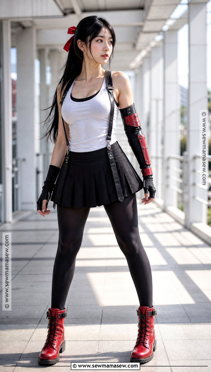Tifa Lockhart White Tank Cosplay - 30 characters to cosplay with black hair ideas