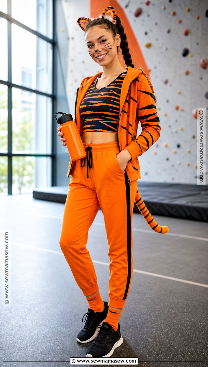 Tiger Athlete Costume With Track Pants - 30 tiger halloween costume ideas for women
