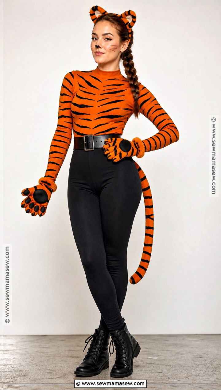 Tiger Bodysuit And Leggings Costume - 35 Tiger Costume Ideas for Women