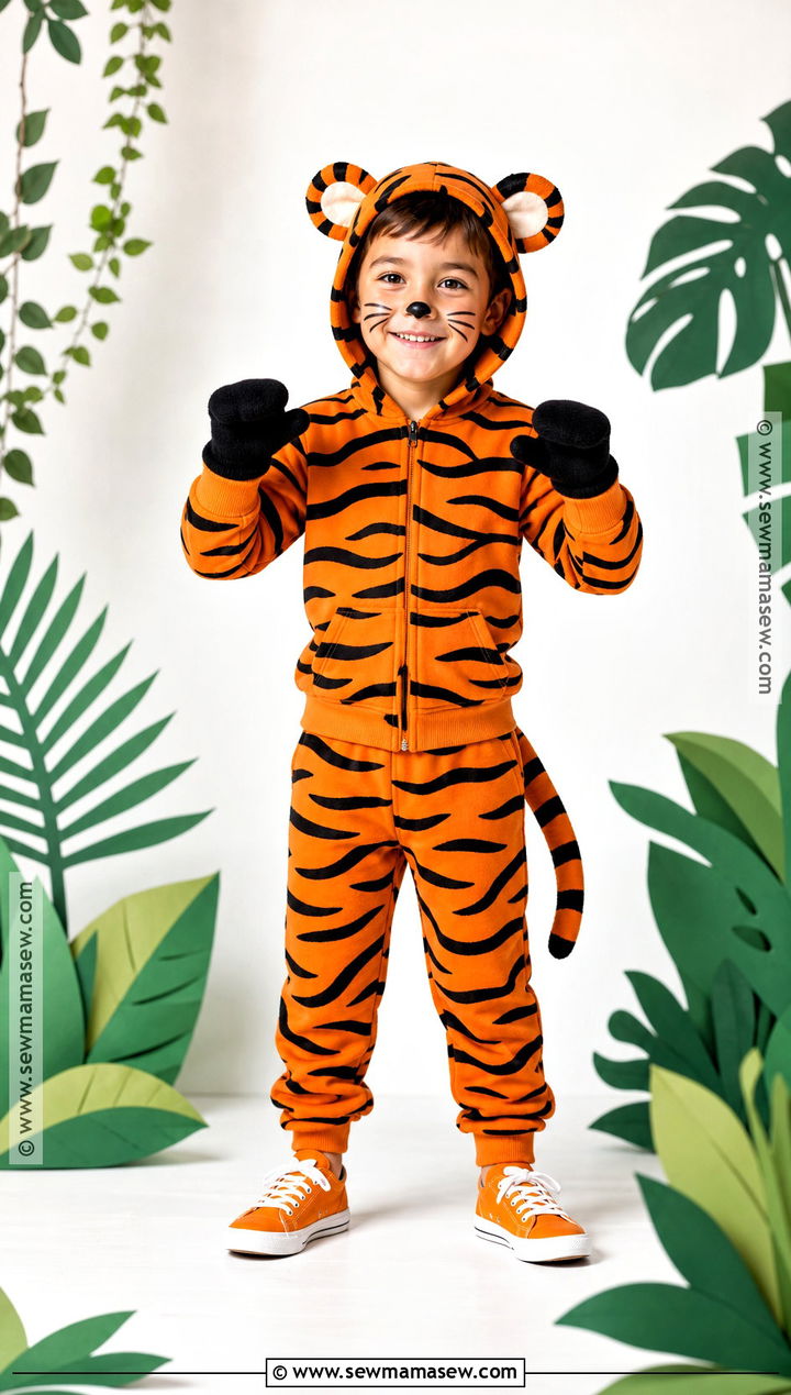 Tiger Costume With Orange Stripes - 35 animal costumes for kids