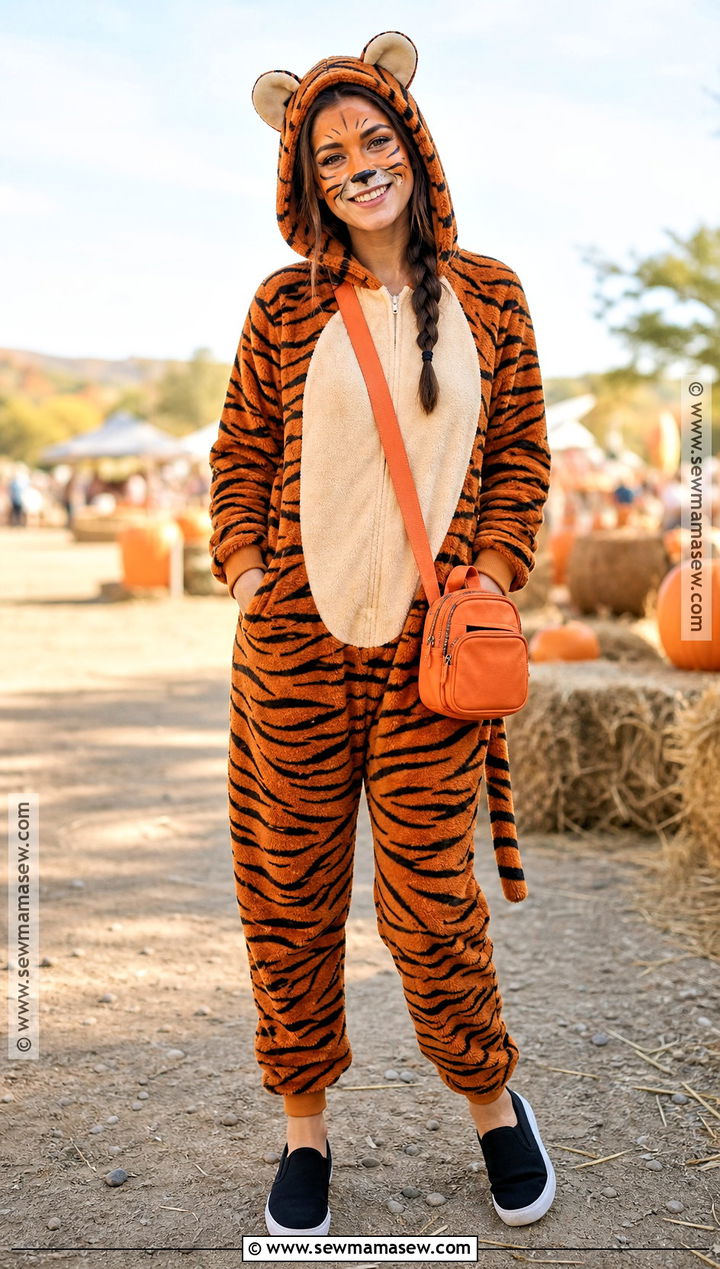 Tiger Jumpsuit Costume With Hood - 30 tiger halloween costume ideas for women