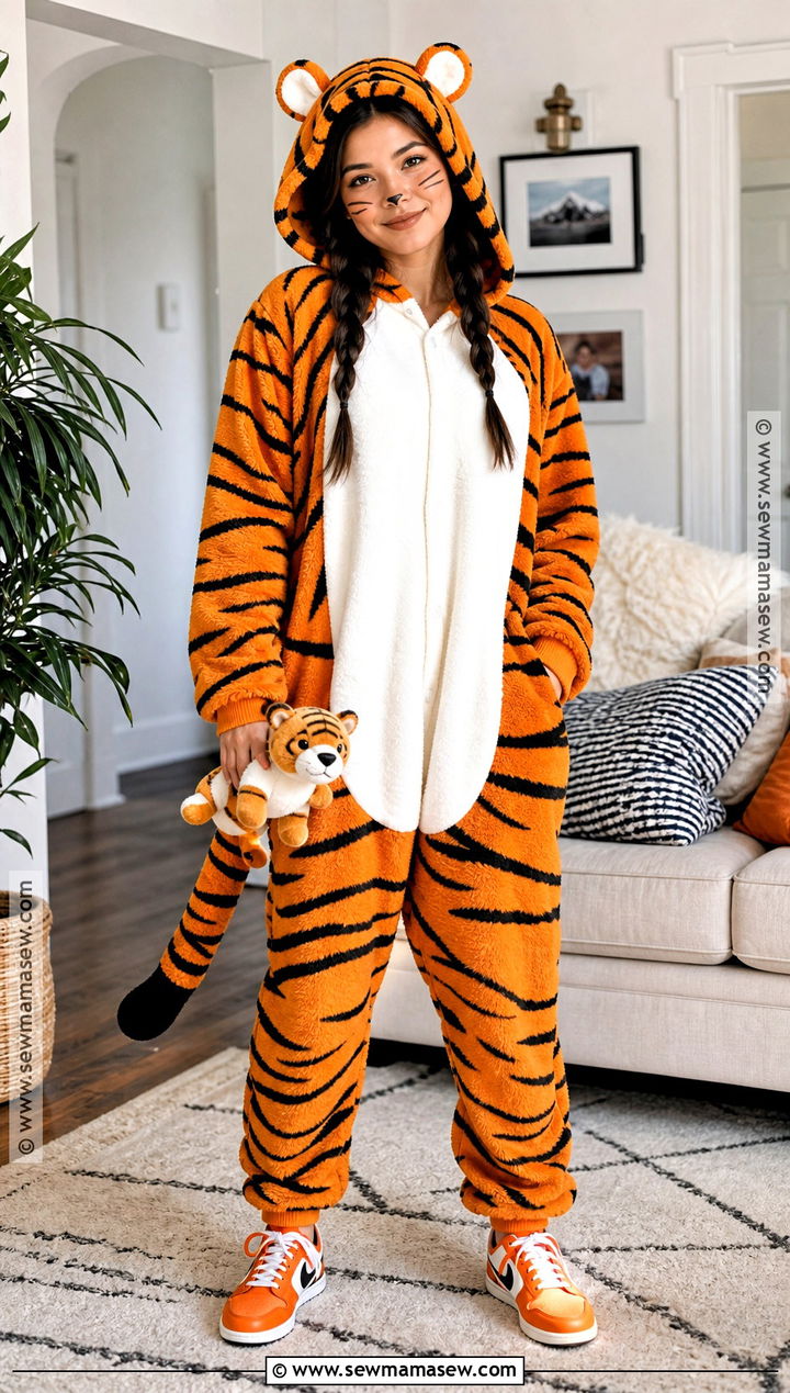 Tiger Pajama Costume With Slippers - 30 tiger halloween costume ideas for women