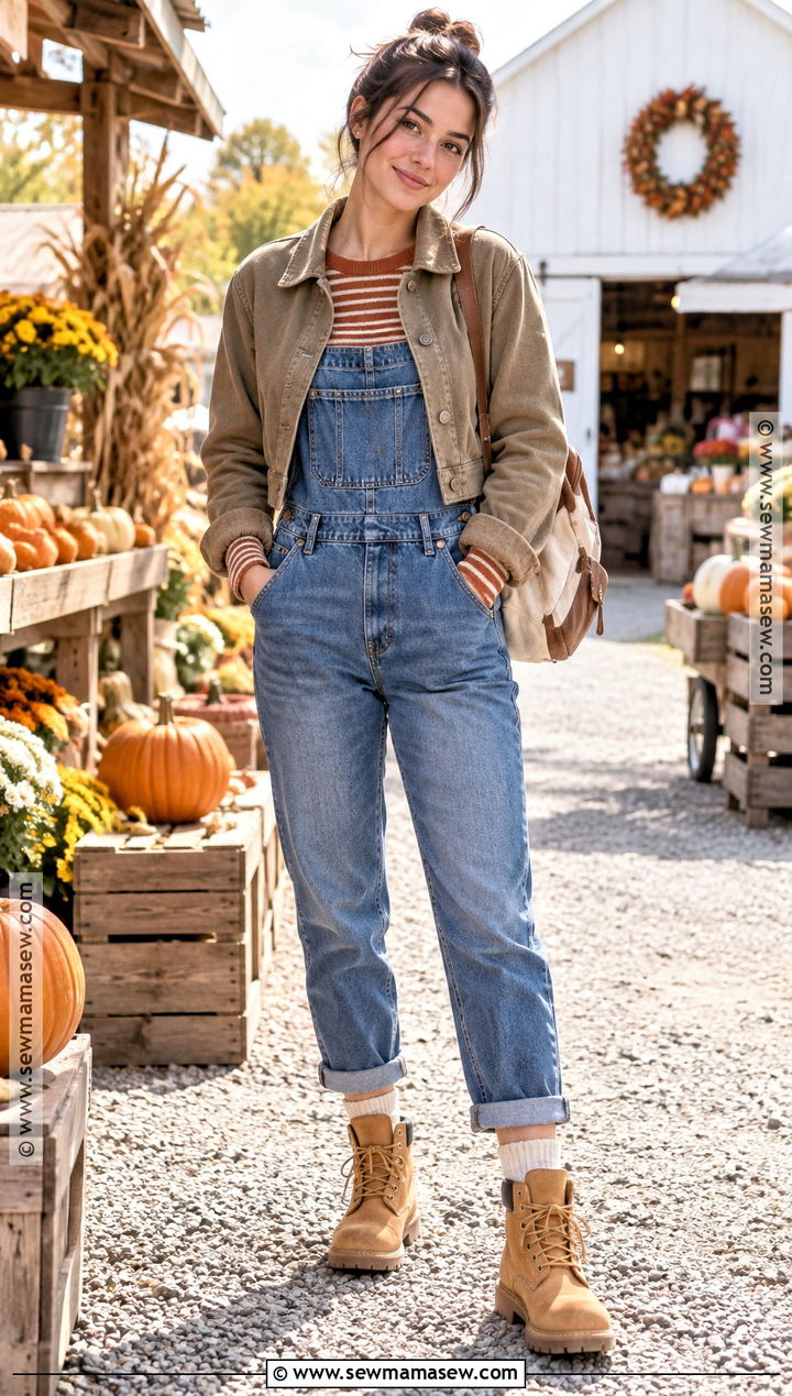 Timberland Boots With Denim Overalls And Thermal Top - 20 timberland boots outfit fall