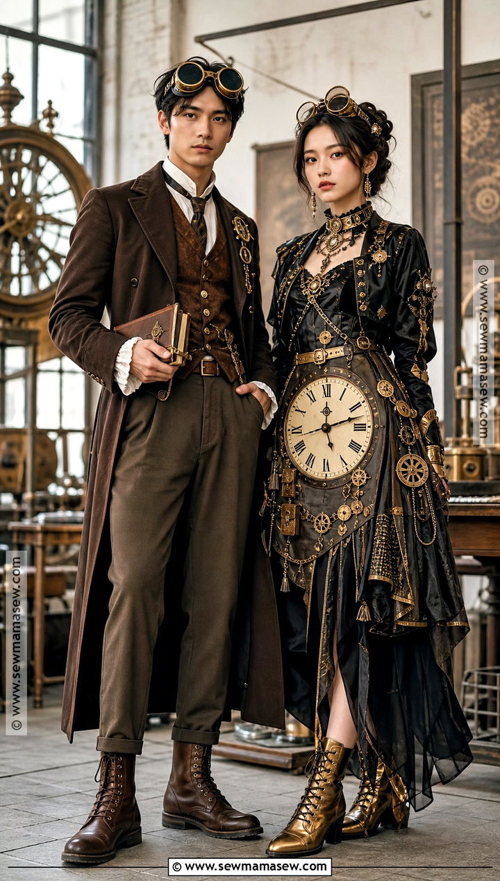 Time Traveler And Clock Costume - 30 best couples costumes creative