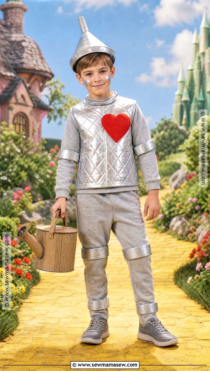 Tin Man Costume With Silver Clothes - 30 boys book character costumes