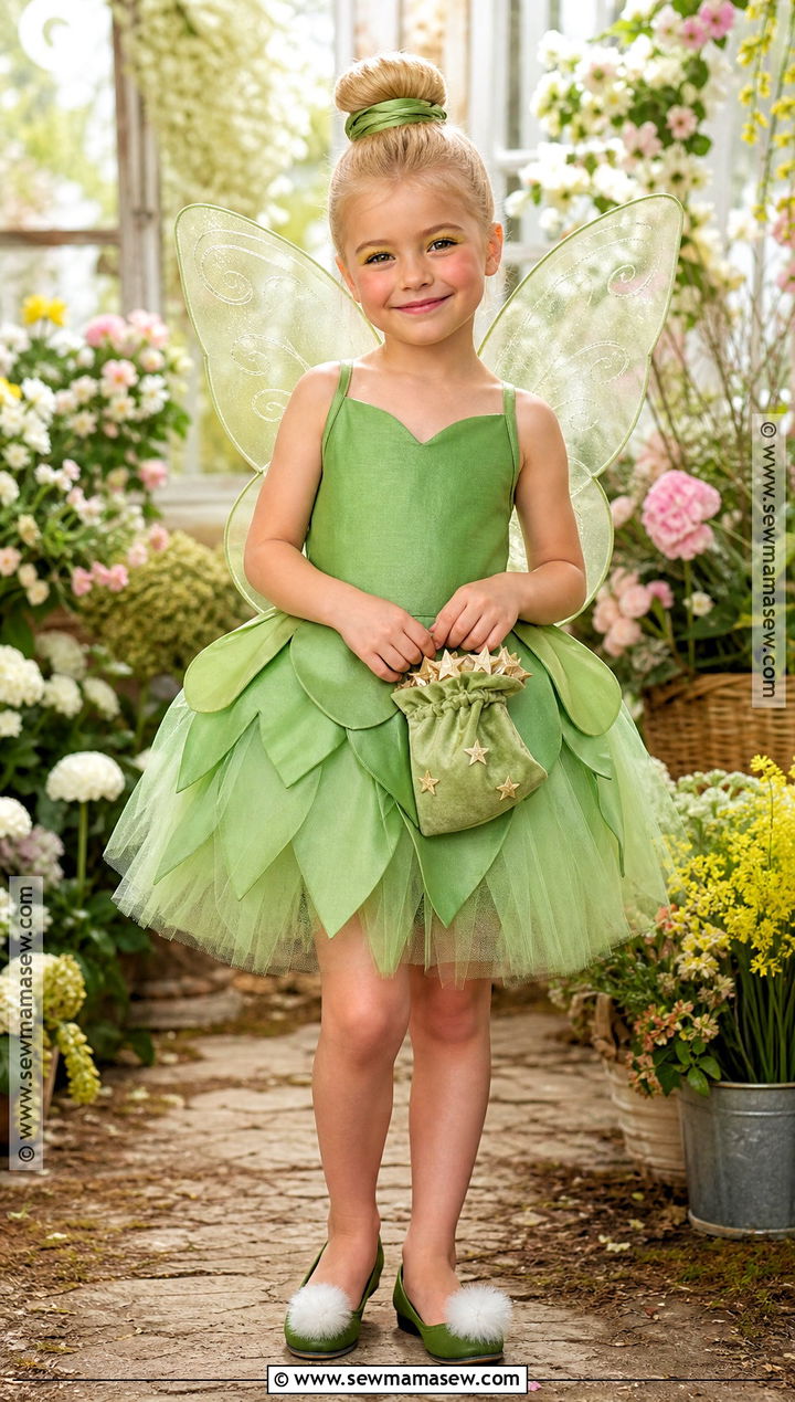 Tinker Bell Costume With Green Fairy Wings - 30 story book costumes