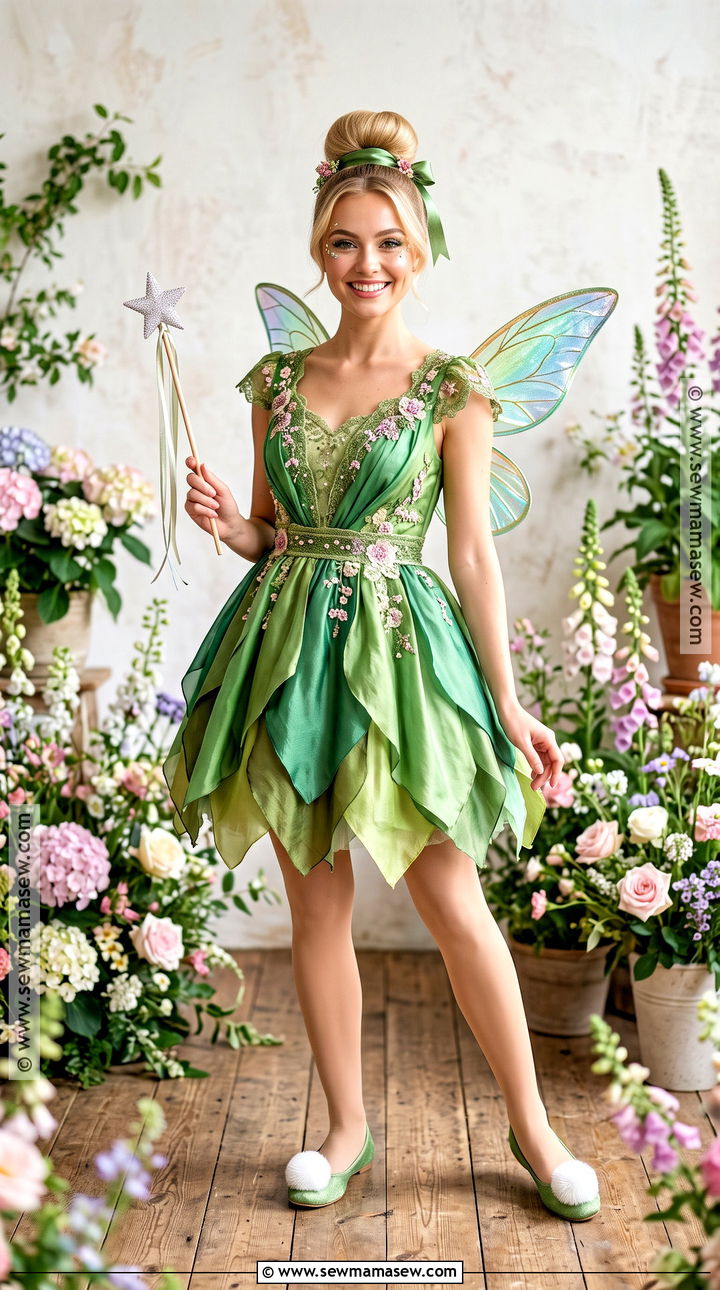 Tinker Bell Costume With Green Mini Dress - 50 halloween costumes for women