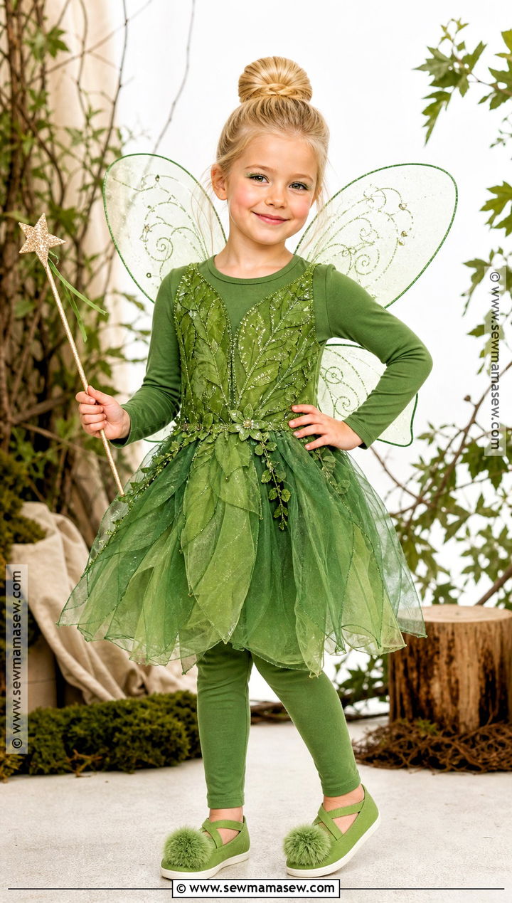 Tinker Bell Green Fairy Costume - 30 halloween costumes girls for kids