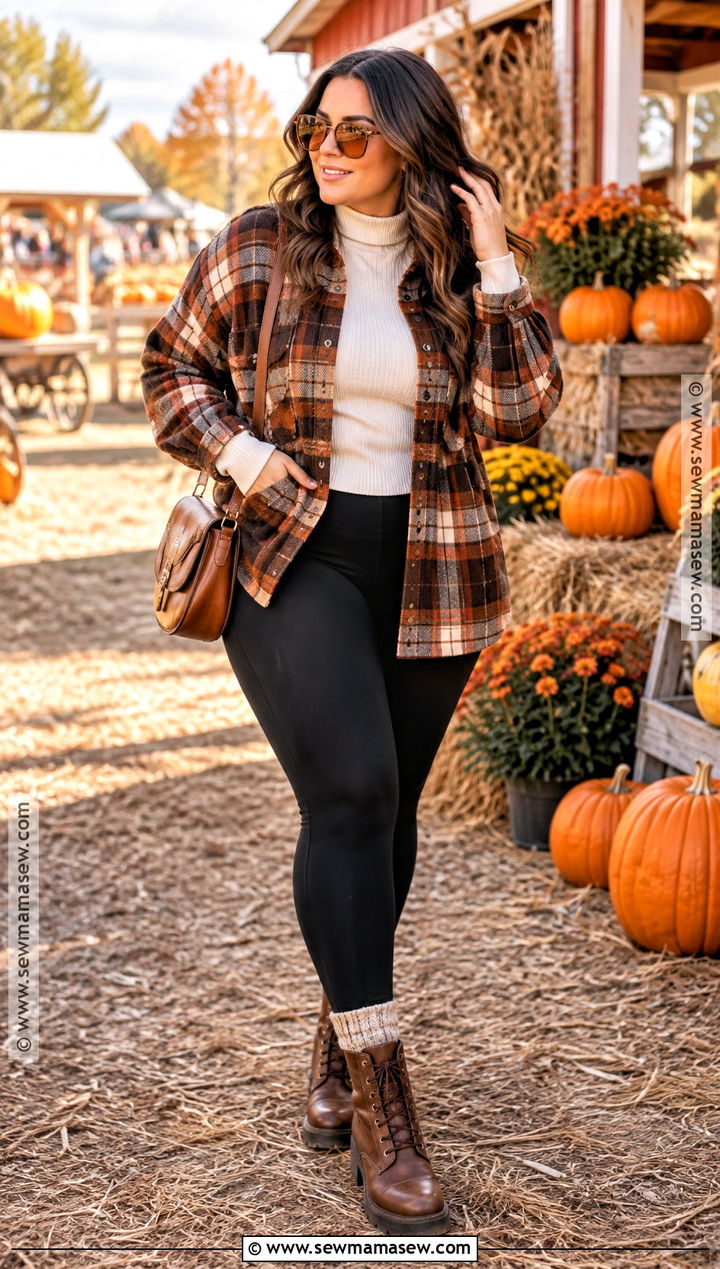 Tinted Sunglasses With a Plaid Shacket - 15 autumn sunglasses outfit ideas