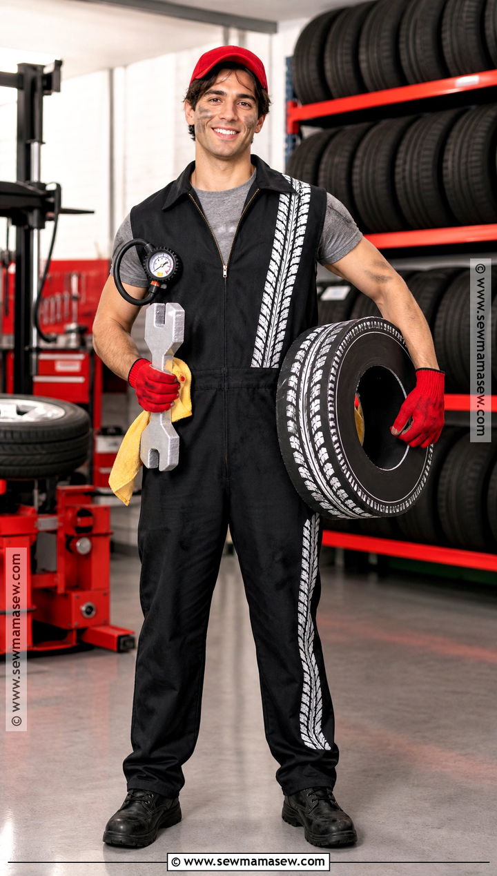Tire Shop Mechanic Costume With Rubber Details - 30 mechanic costume ideas