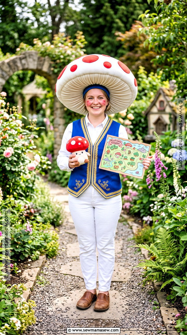 Toad Costume With Mushroom Hat - 30 super mario costume ideas