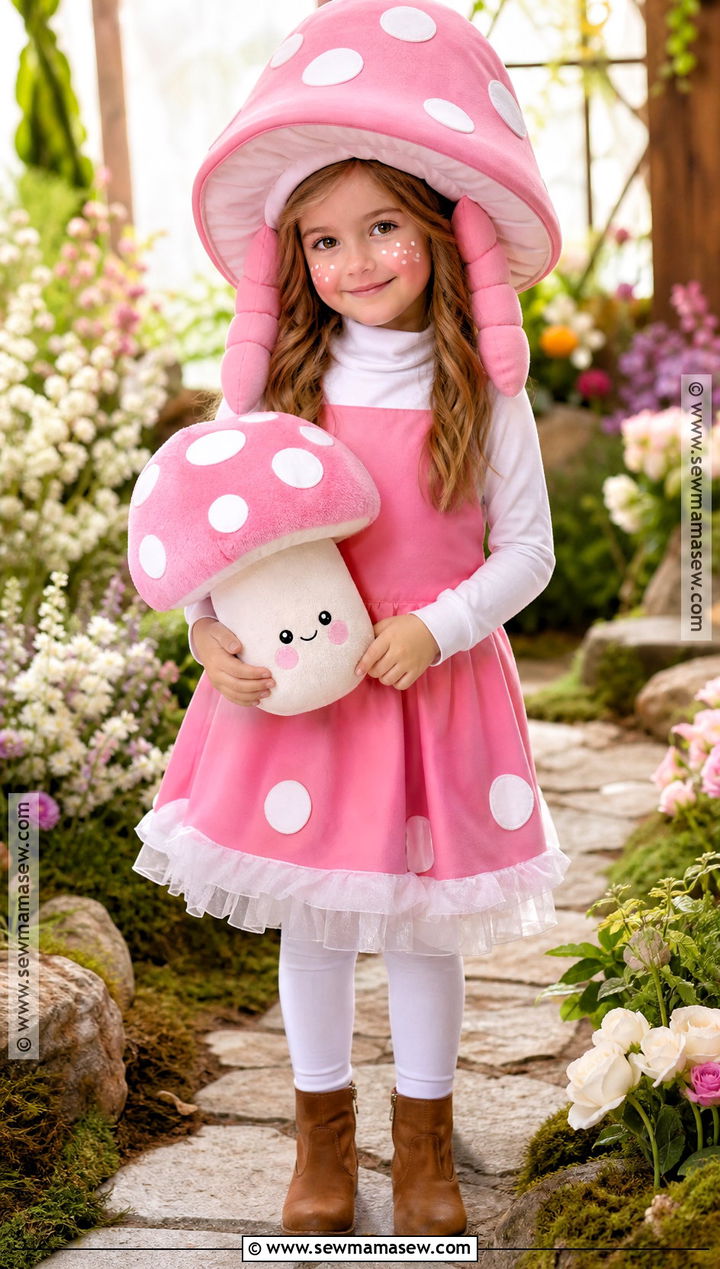 Toadette Costume With Pink Mushroom Hat - 40 girls halloween costumes