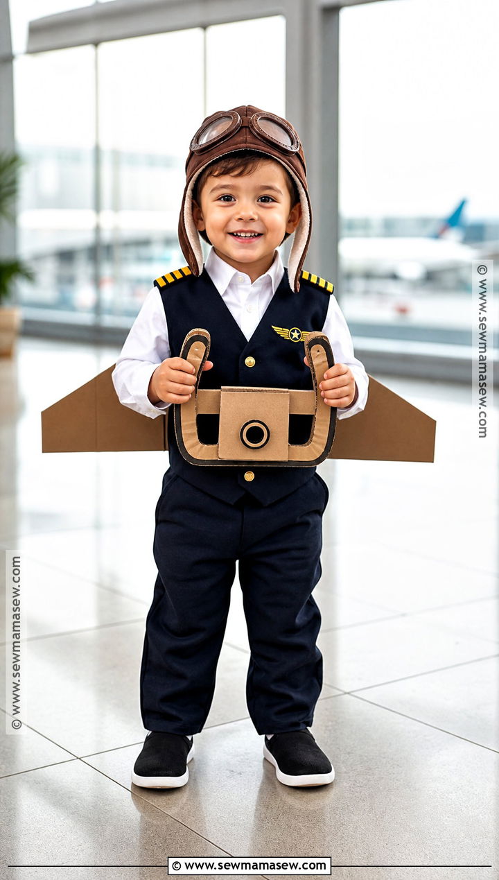 Toddler Airplane Pilot Costume With Aviator Cap - 30 toddler boy costume ideas