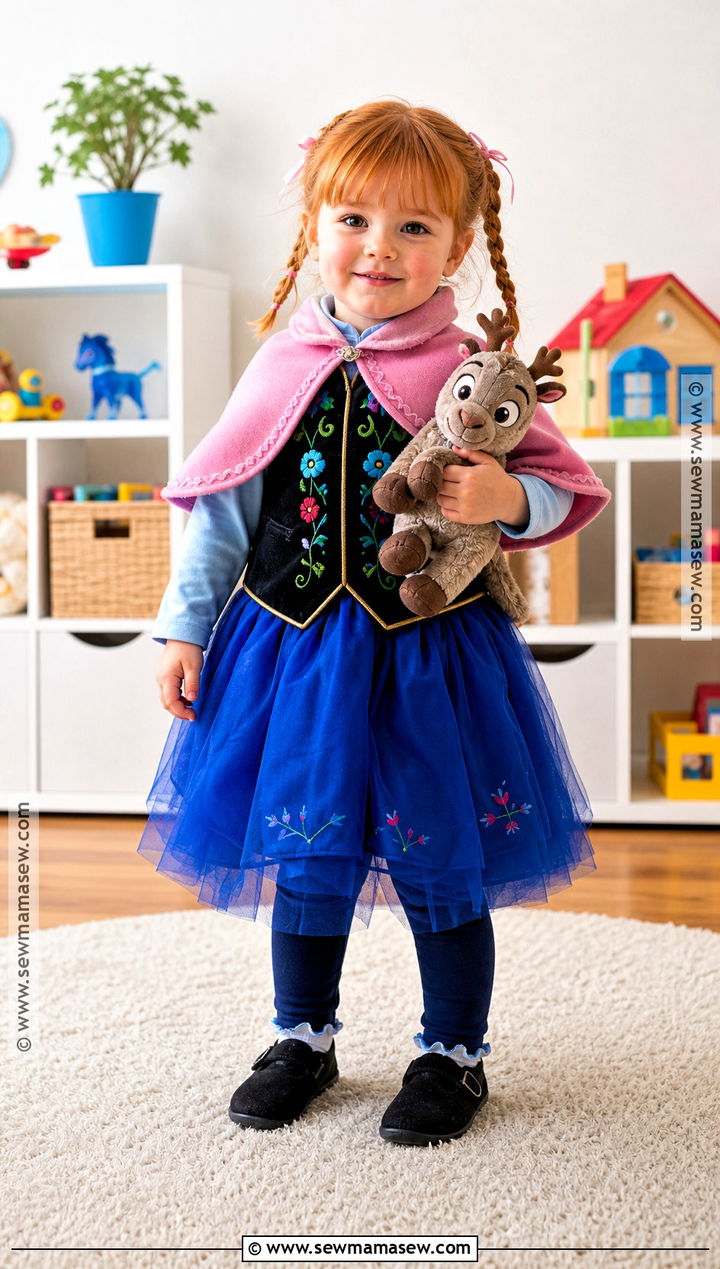 Toddler Anna Costume With Tulle Skirt - 30 anna halloween costume ideas